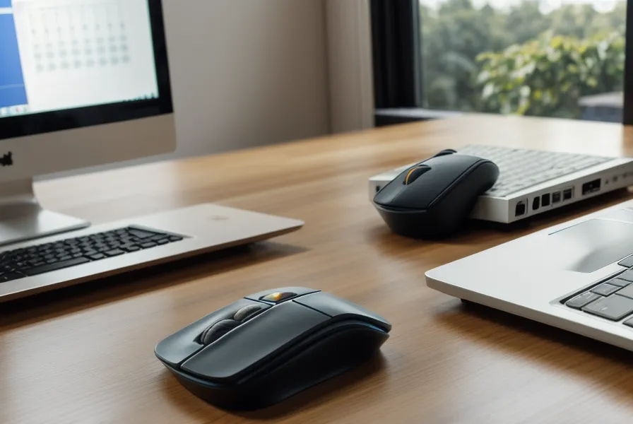 Hand an einer Computermaus neben Belegen und einem Taschenrechner – übernommene ELSTER-Werte werden vor dem Absenden geprüft